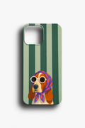 Vintage Tarz Eşarplı Köpek Telefon Kılıfı