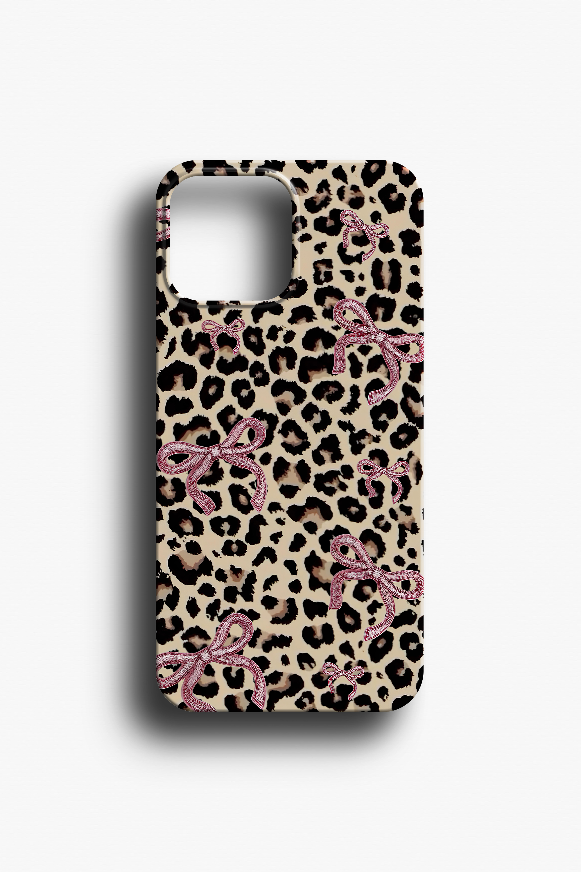 Leopar Desenli ve Fiyonk Telefon Kılıfı