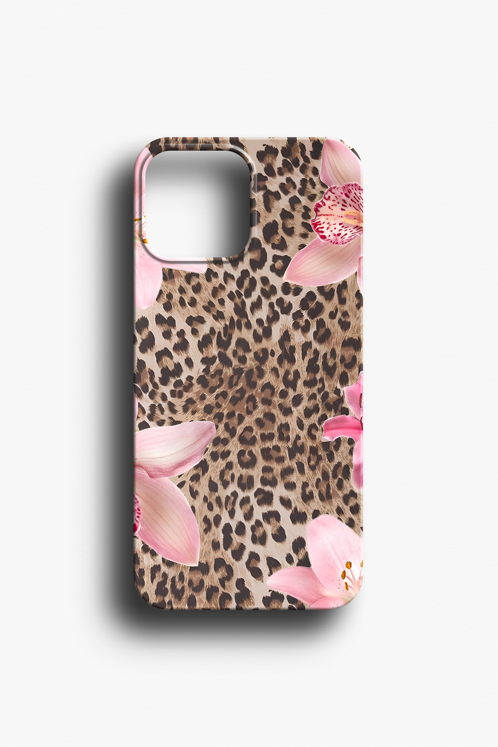 Leopar Desenli Lilyum Telefon Kılıfı