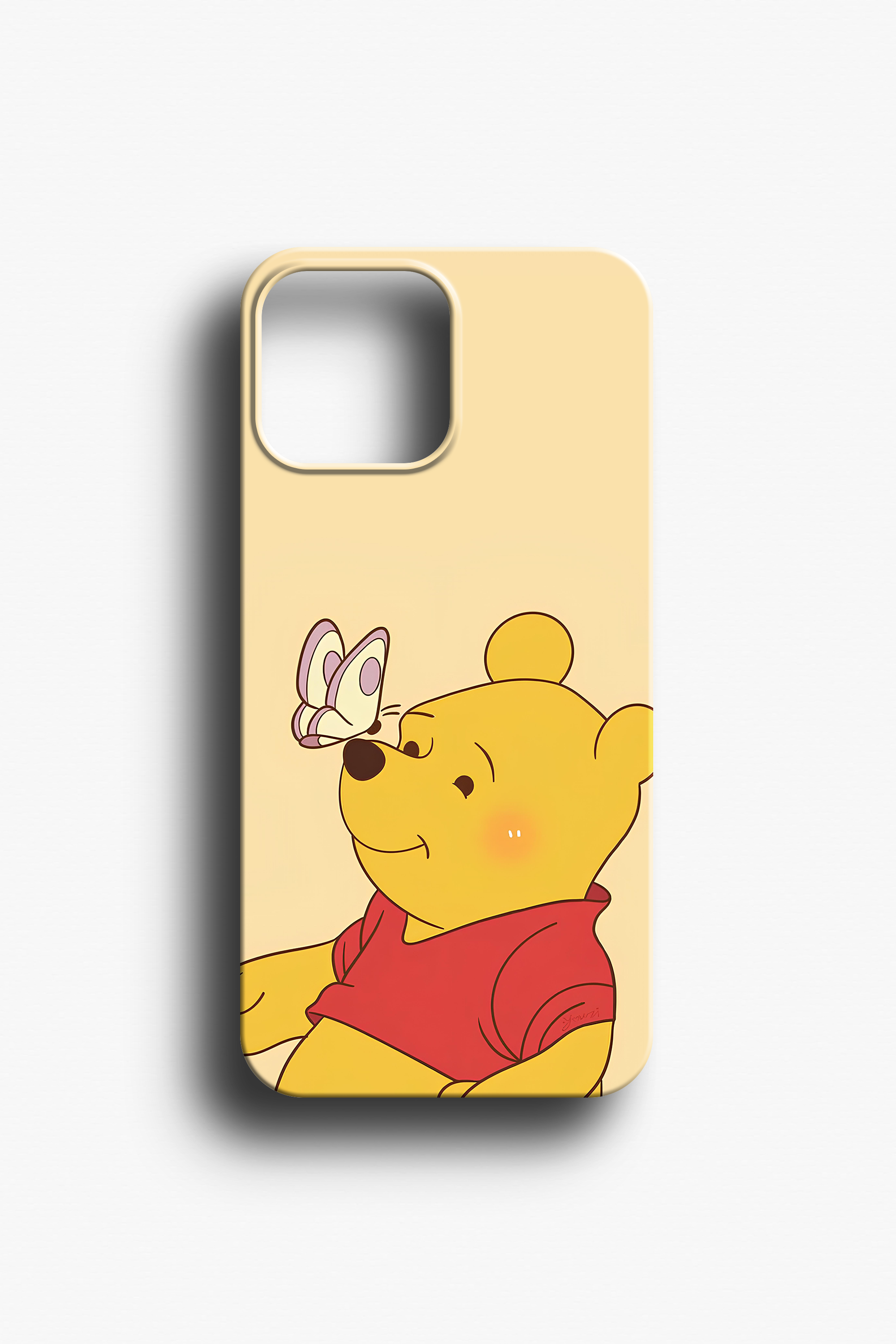 Winnie the Pooh ve Kelebek Desenli Telefon Kılıfı