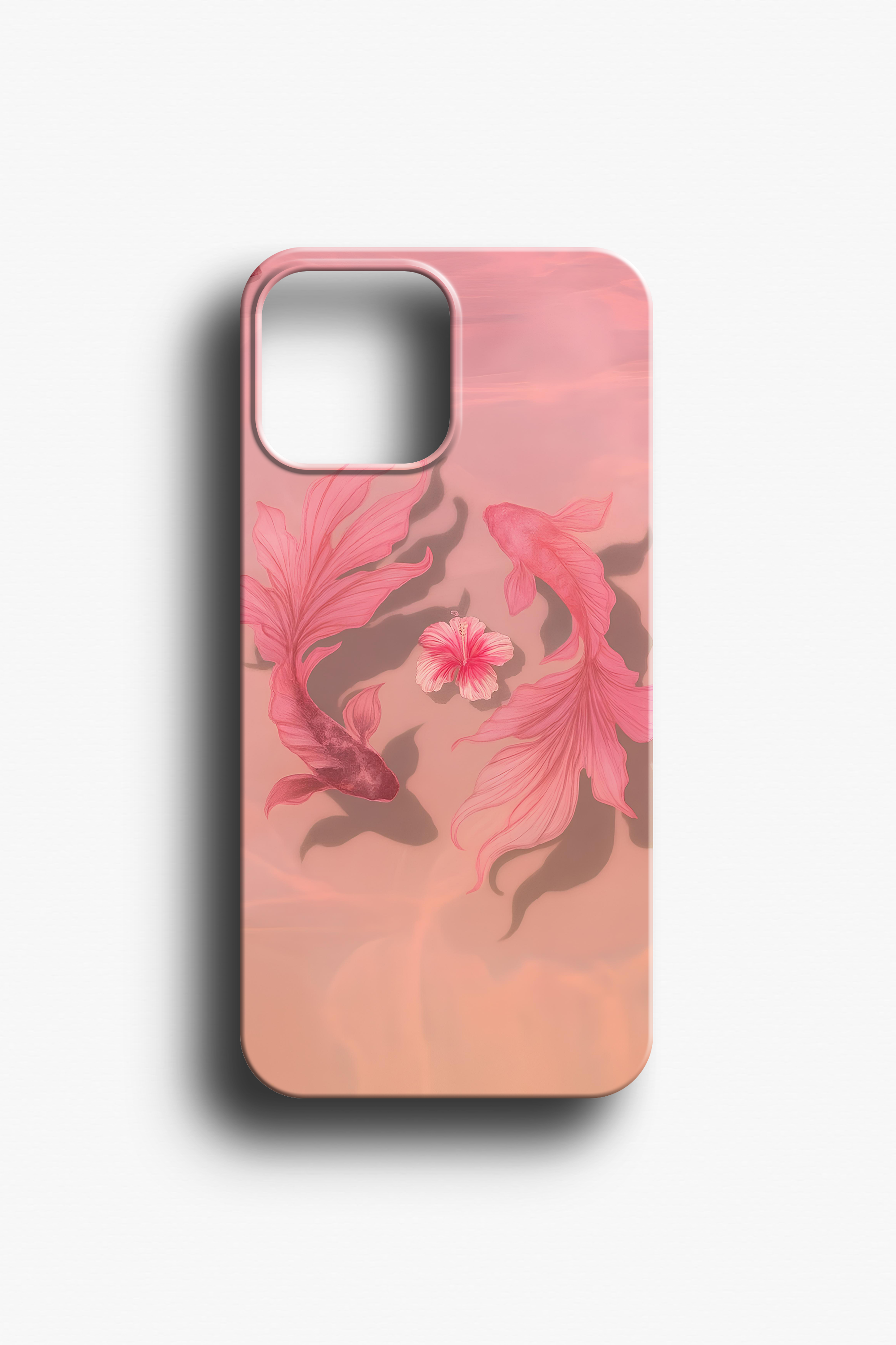 Koi Balığı ve Hibiskus Çiçeği Telefon Kılıfı