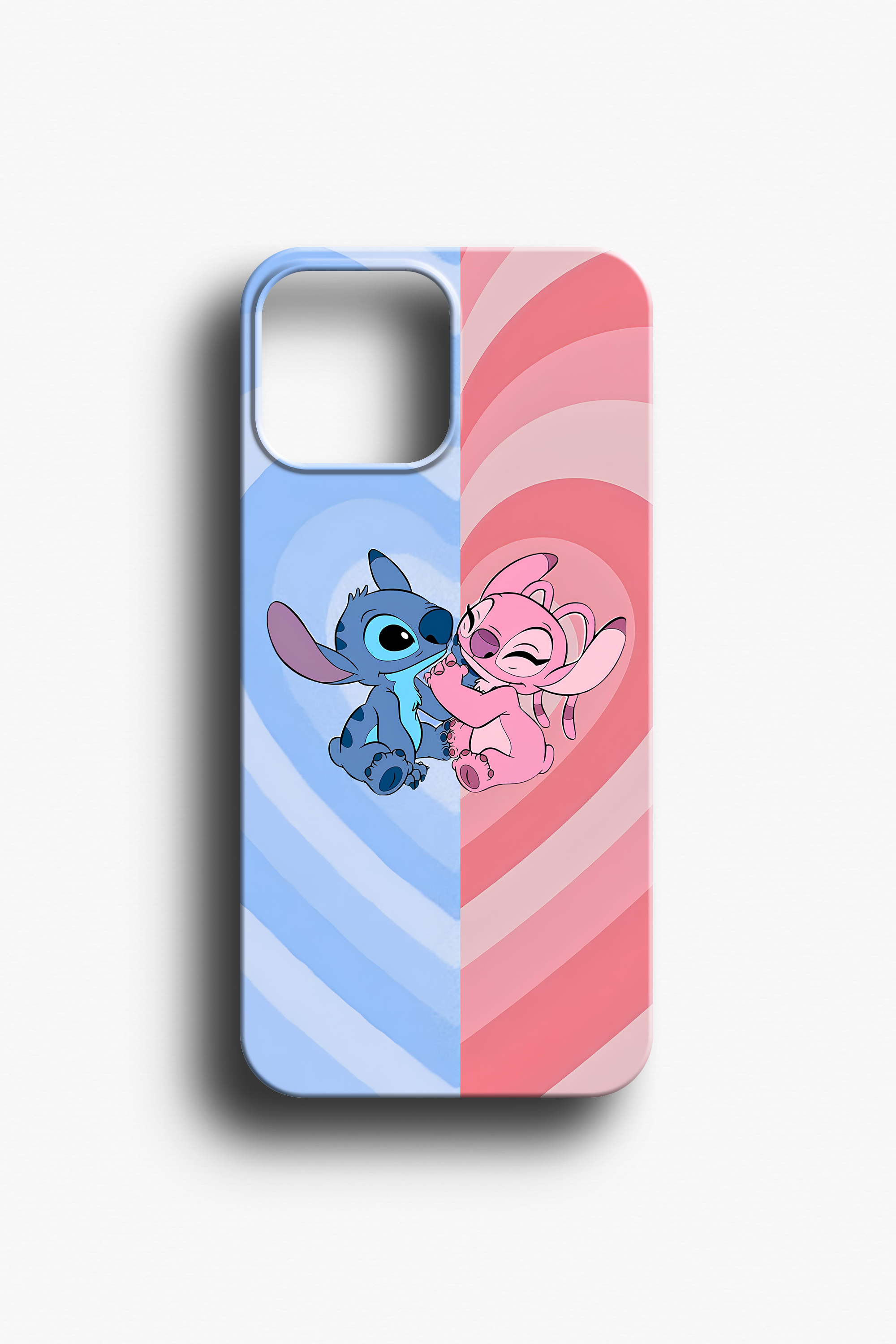 Stitch ve Angel Kalp Desenli Telefon Kılıfı