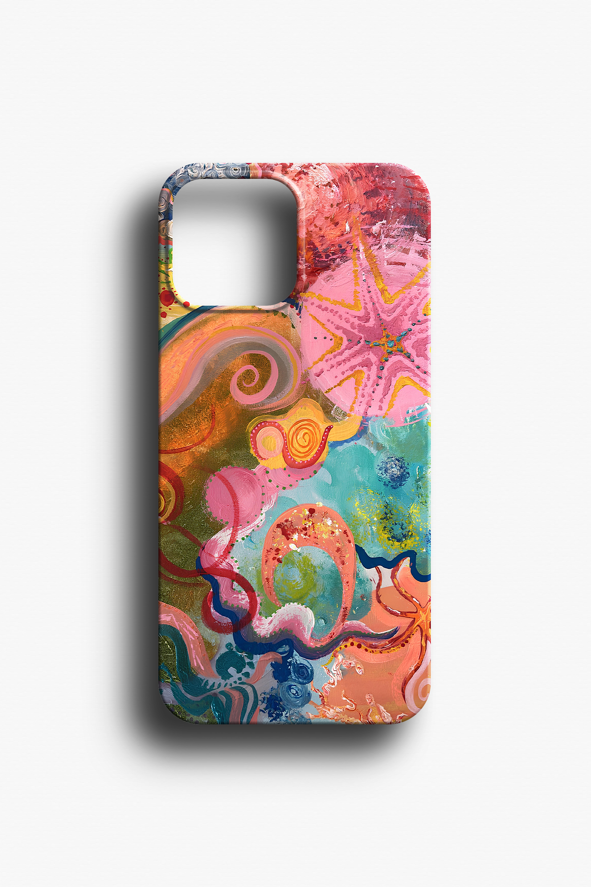 Sanat Renkli Deniz Yıldızı Desenli Telefon Kılıfı
