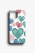 Pastel Tonlu Kalp Pattern Telefon Kılıfı