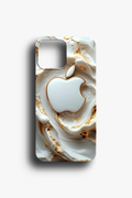 Mermer Dokulu Apple Logo Desenli Telefon Kılıfı