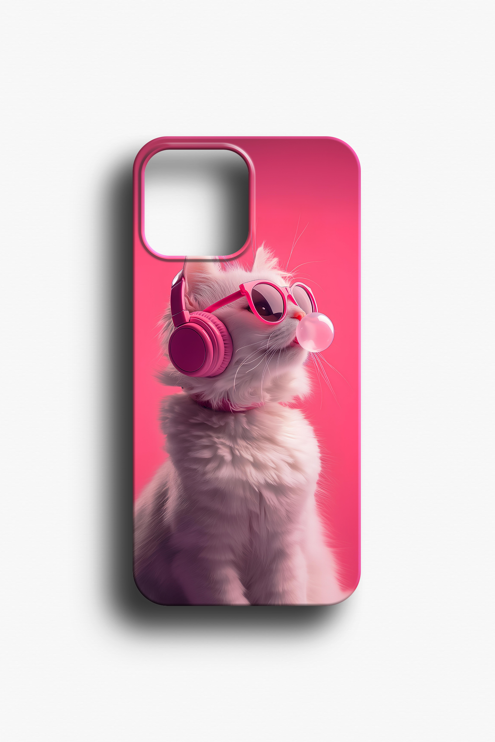 Sakız Çiğneyen Kedi Figürlü Telefon Kılıfı