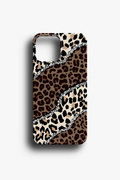 Parçalı Leopar Desenli Telefon Kılıfı