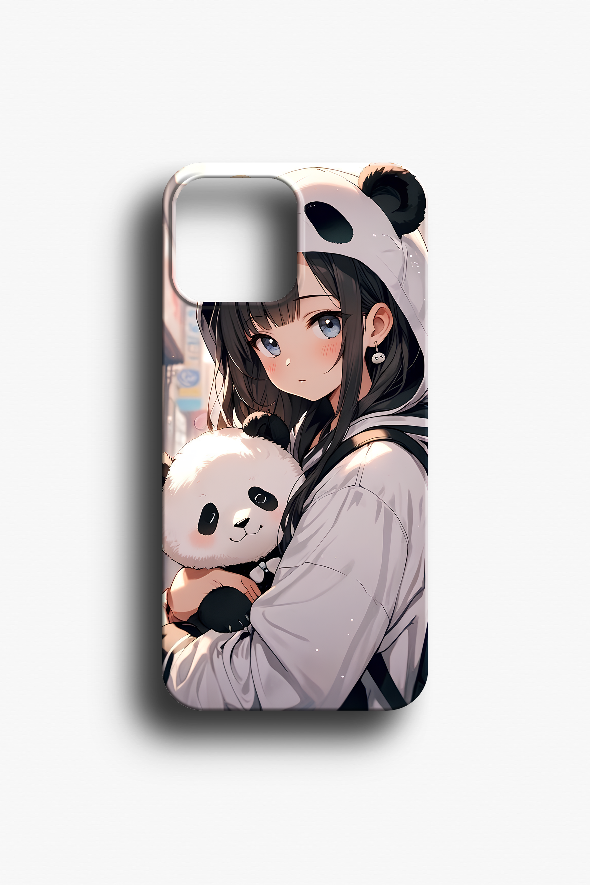 Panda Figürlü ve Anime Kız Telefon Kılıfı