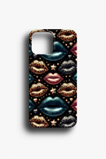 Leopar Desenli Renkli Dudak Telefon Kılıfı