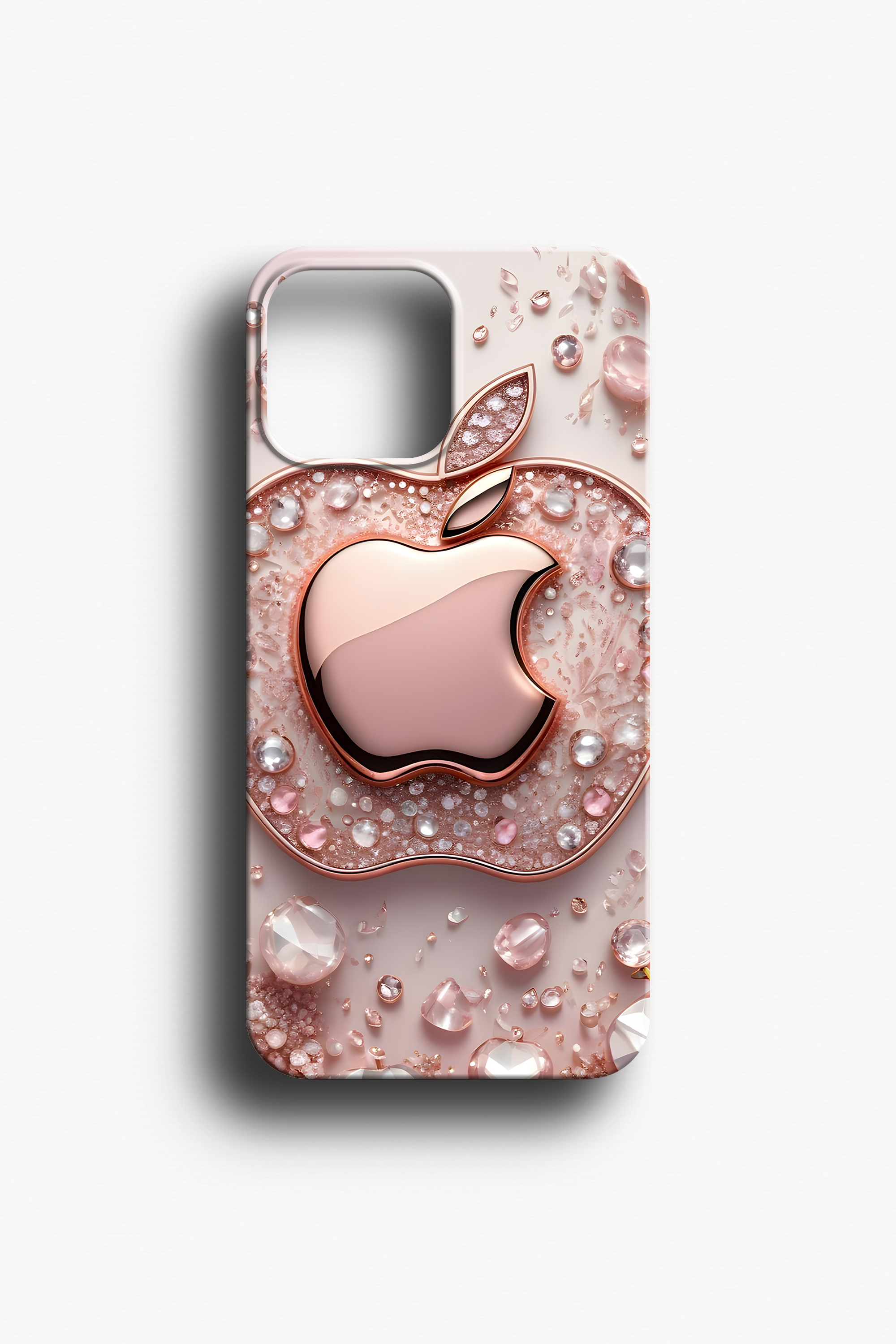 İncili Apple Logo Desenli Telefon Kılıfı