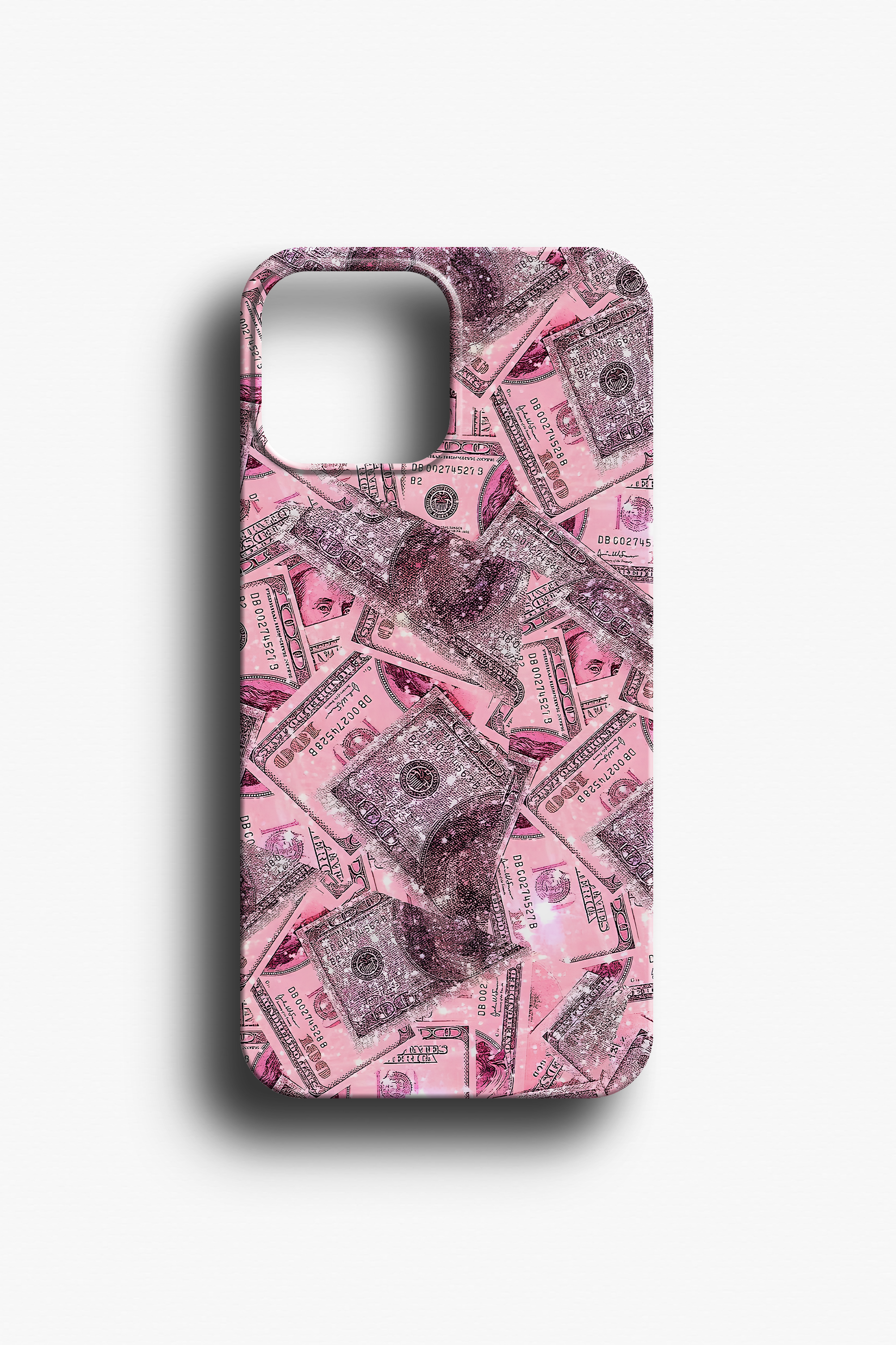 Pembe Dolar Desenli Telefon Kılıfı