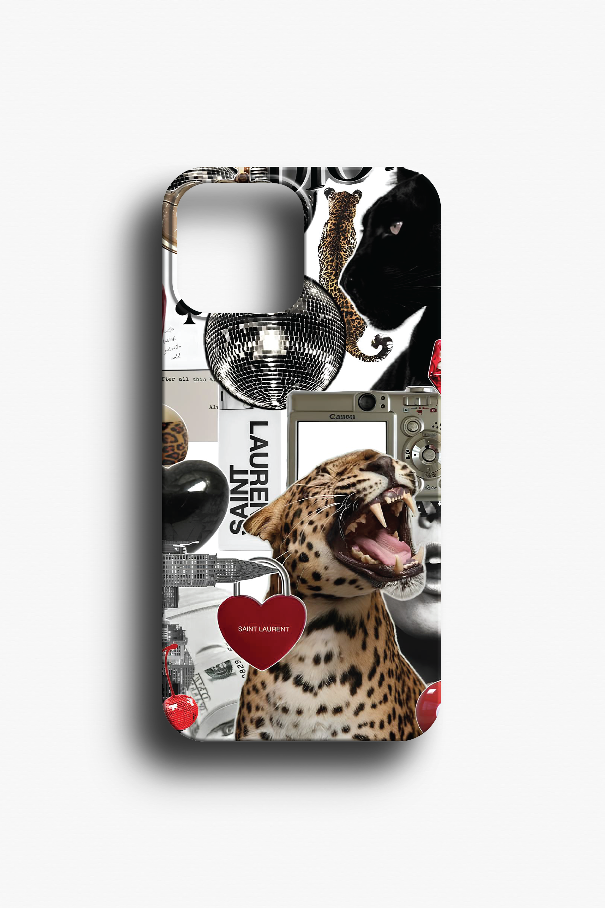 Leopar ve Disko Topu Telefon Kılıfı