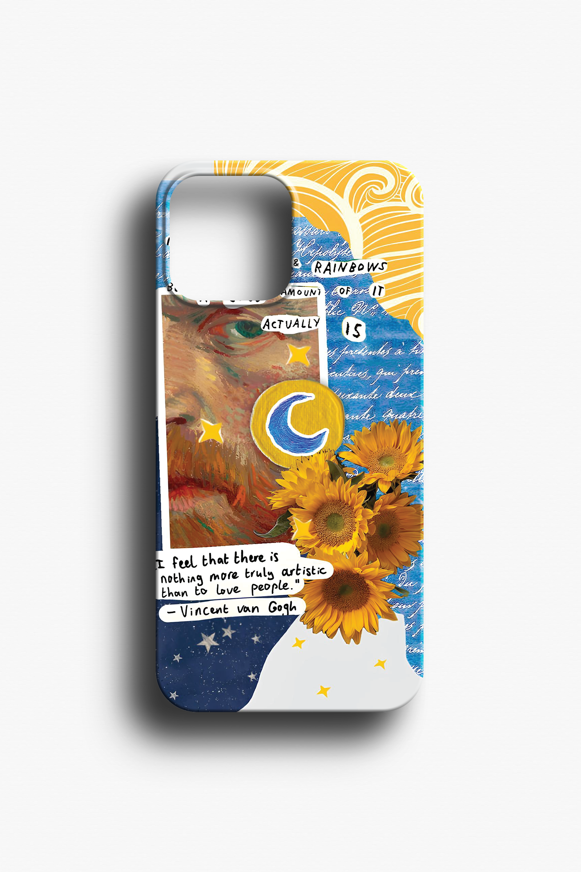 Yıldızlı Gece Desenli Mottolu Telefon Kılıfı