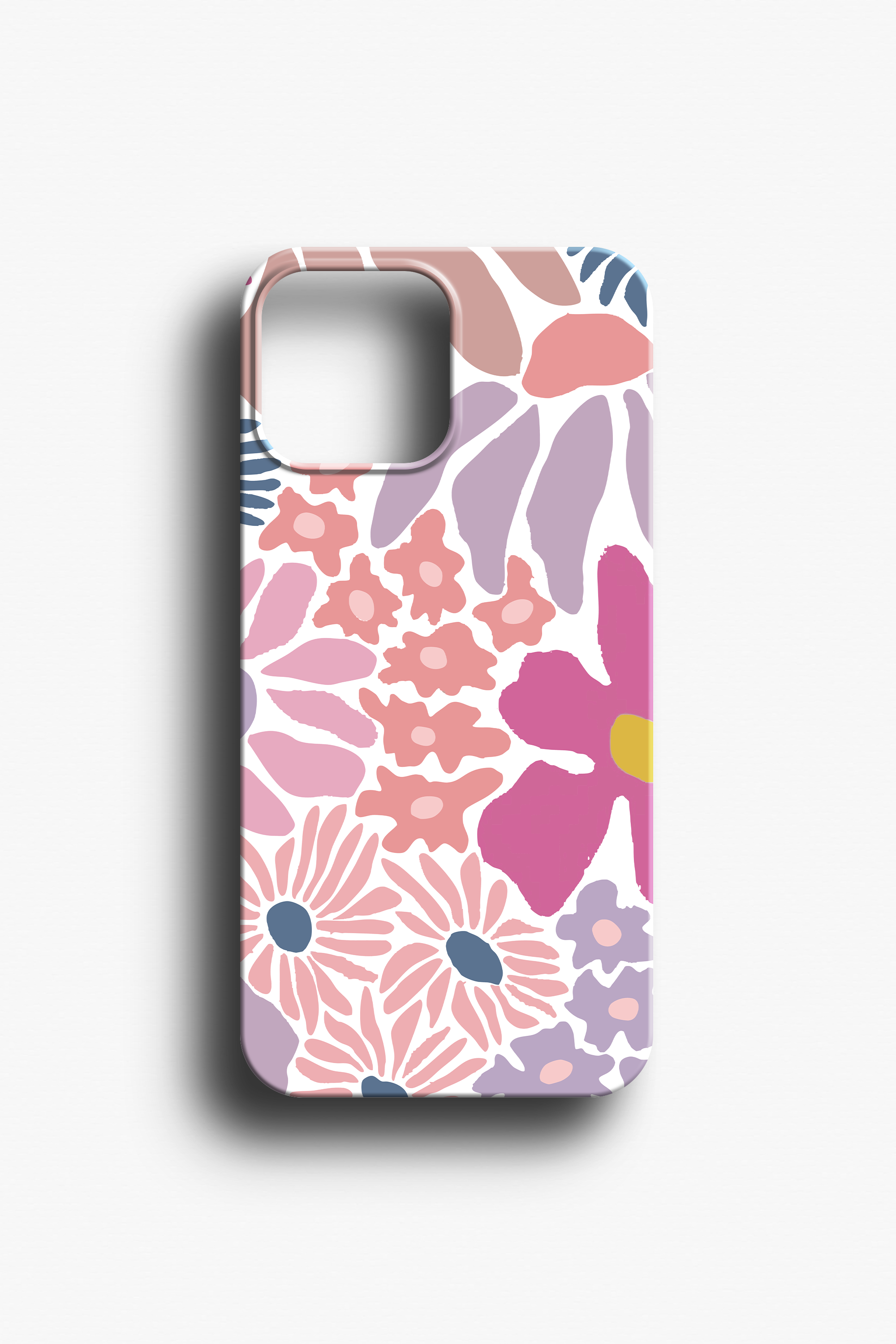 Pastel Tonlarda Soyut Çiçek Desenli Telefon Kılıfı