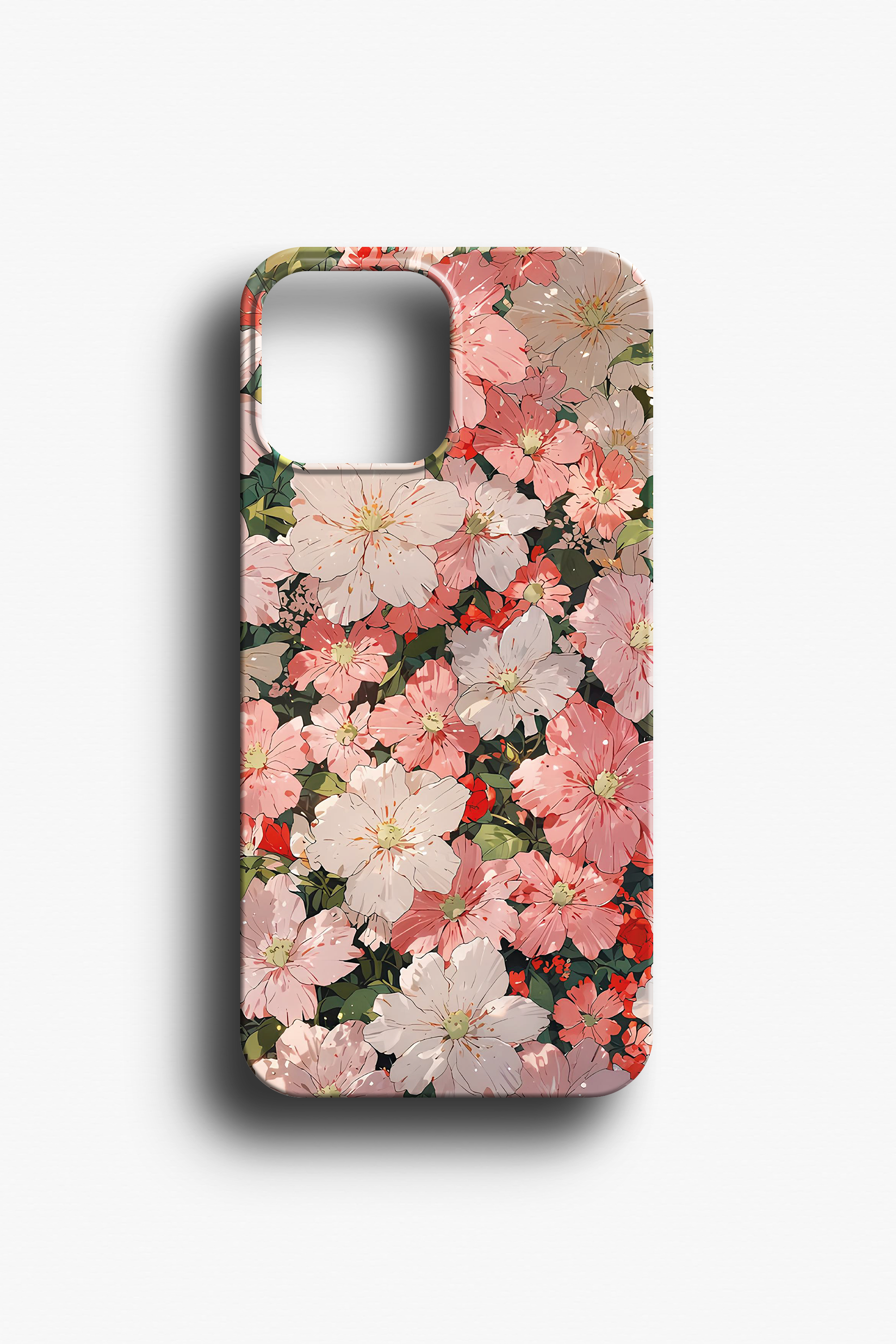 Pembe Bahar Çiçekleri Desenli Telefon Kılıfı
