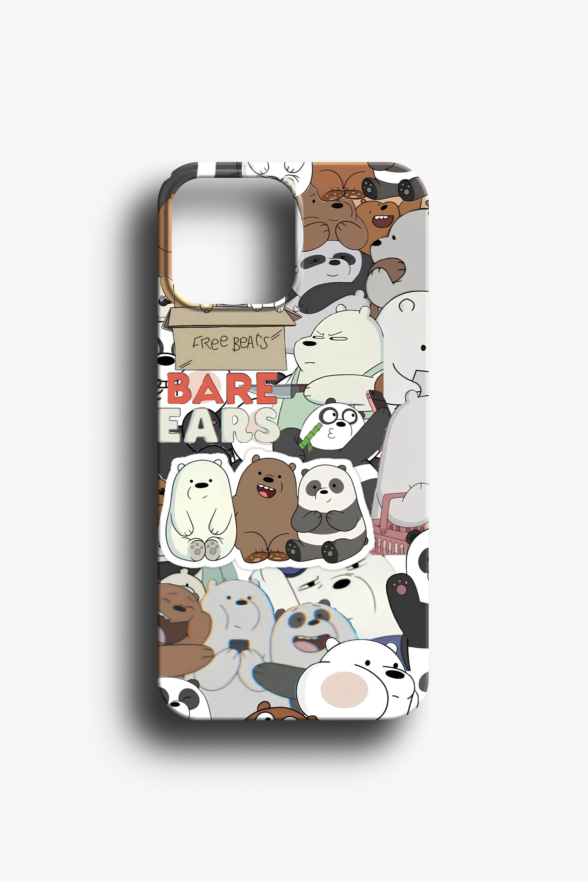 We Bare Bears Karakter Desenli Şeffaf Telefon Kılıfı
