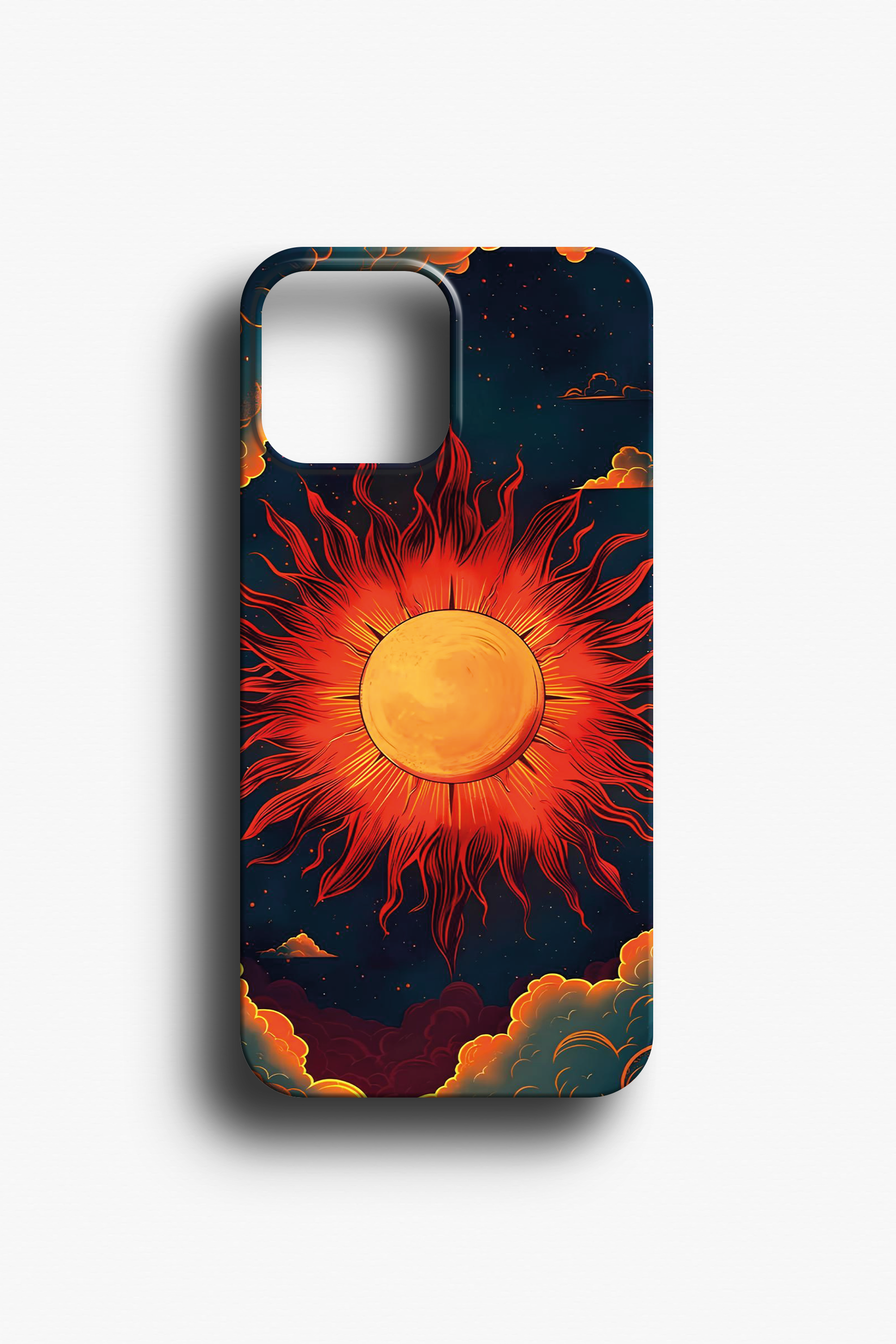 Güneş ve Gece Gökyüzü Desenli Telefon Kılıfı