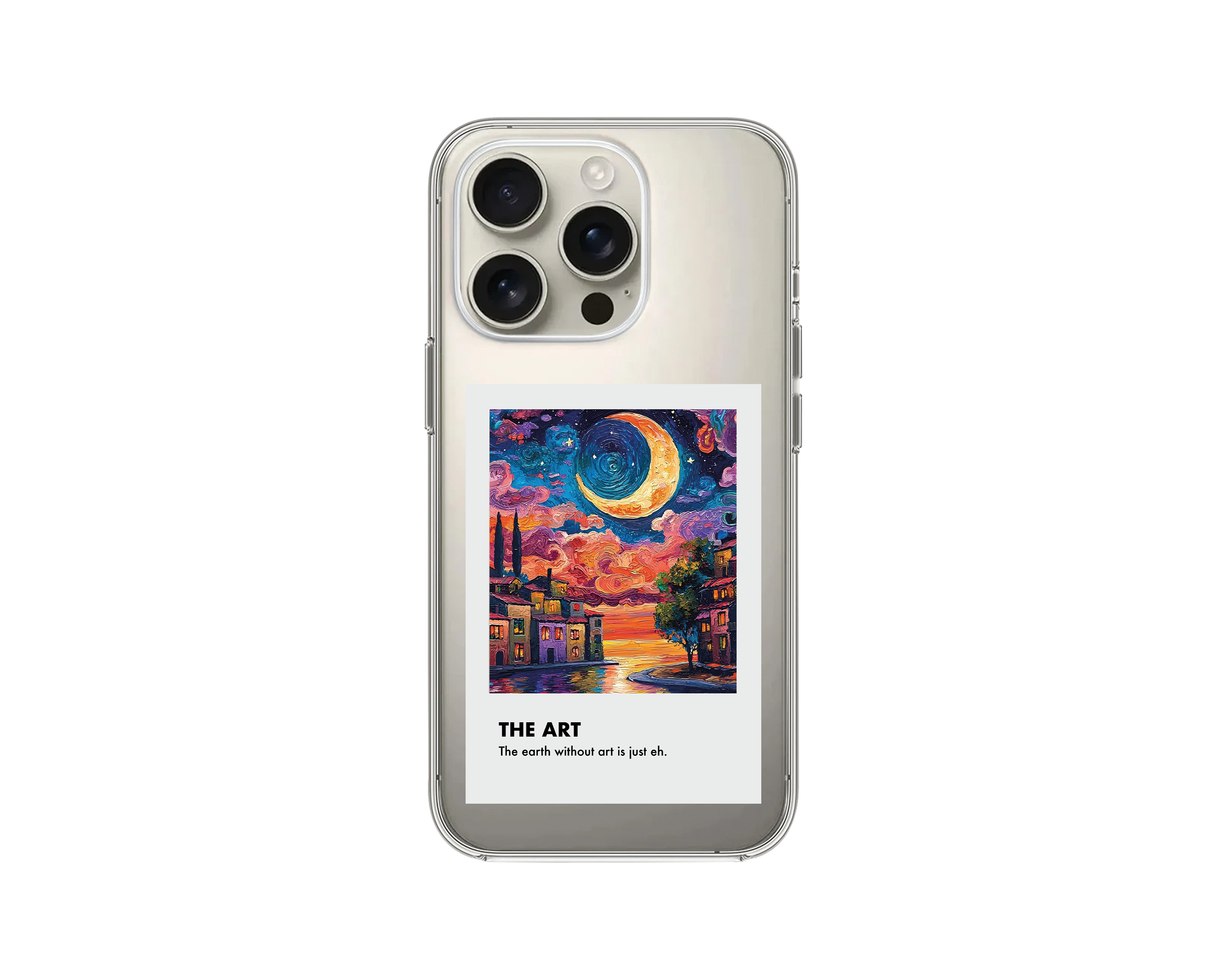 Van Gogh Esintili Yıldızlı Gece ve Hilal Telefon Kılıfı