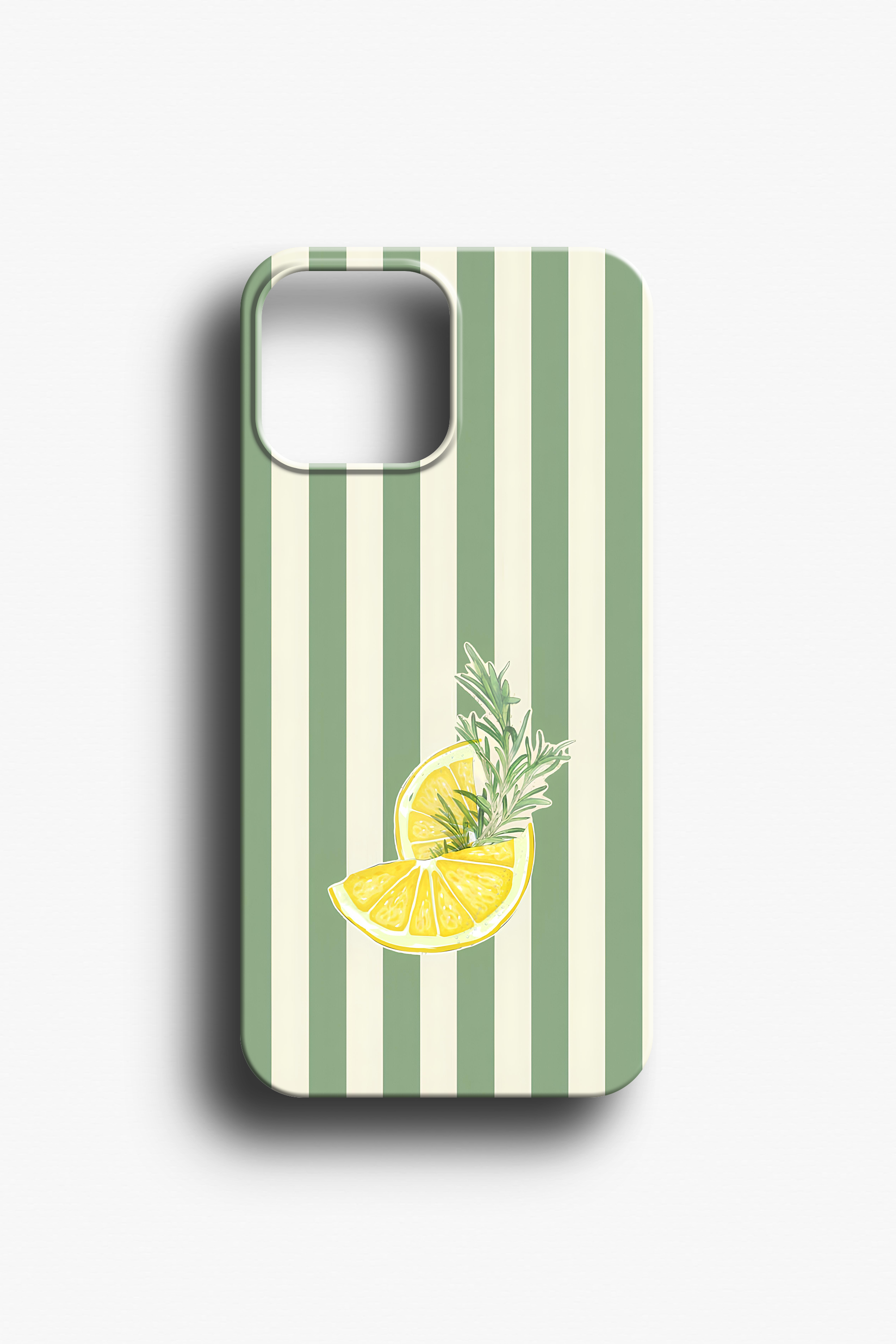 Limon ve Biberiye Desenli Telefon Kılıfı