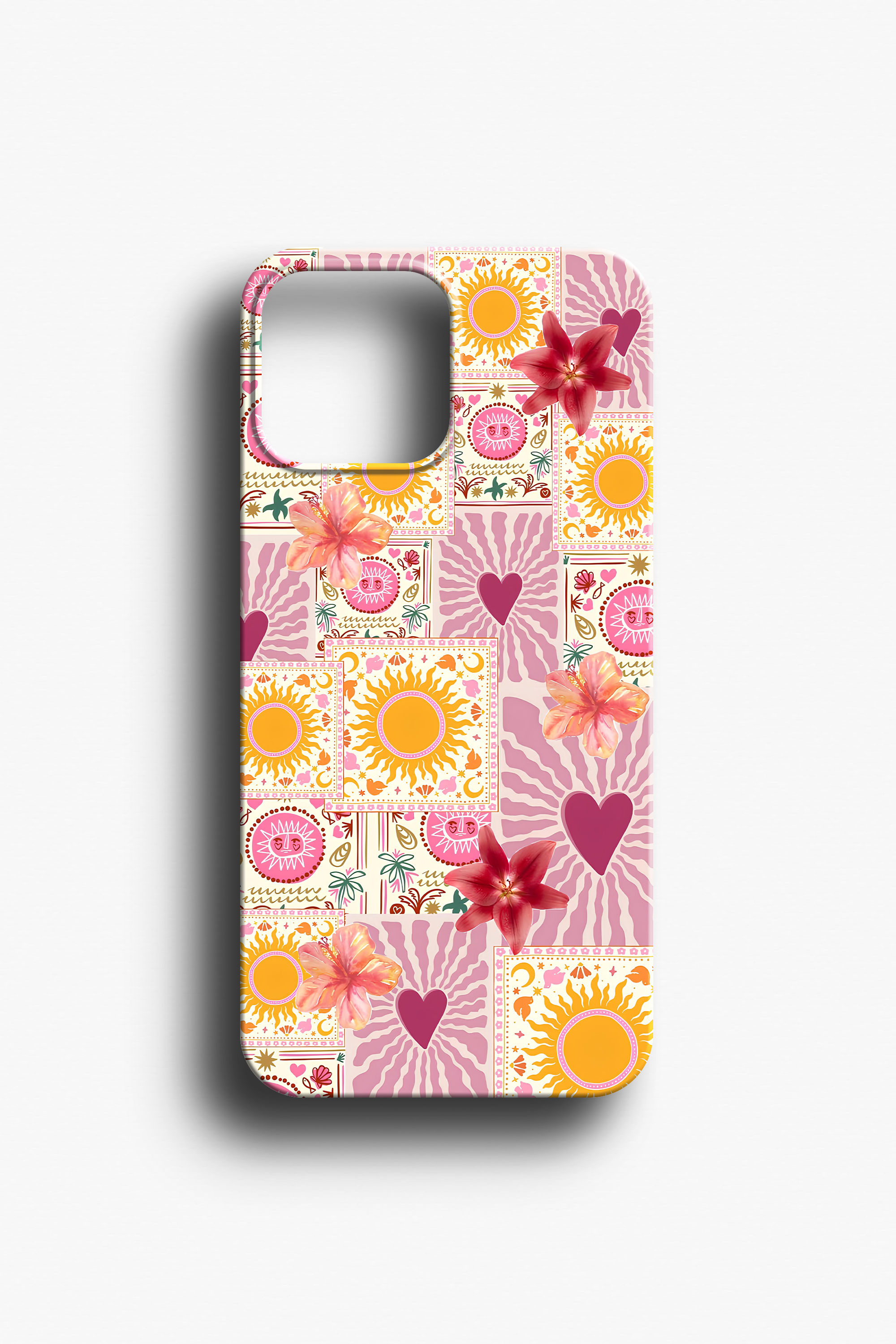 Tropical Vibes Hibiskus Desenli Telefon Kılıfı
