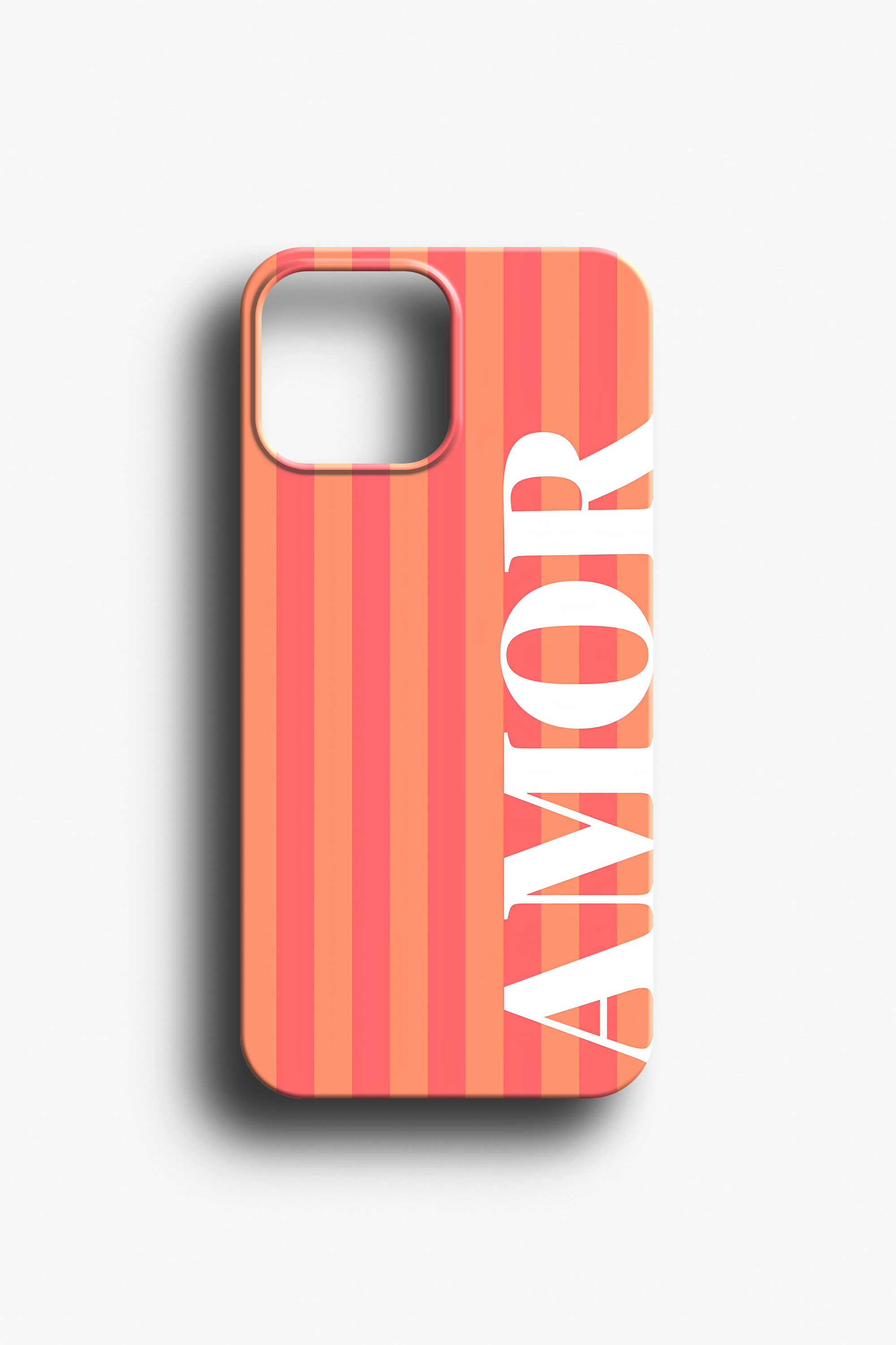 Amor Yazılı Çizgili Telefon Kılıfı