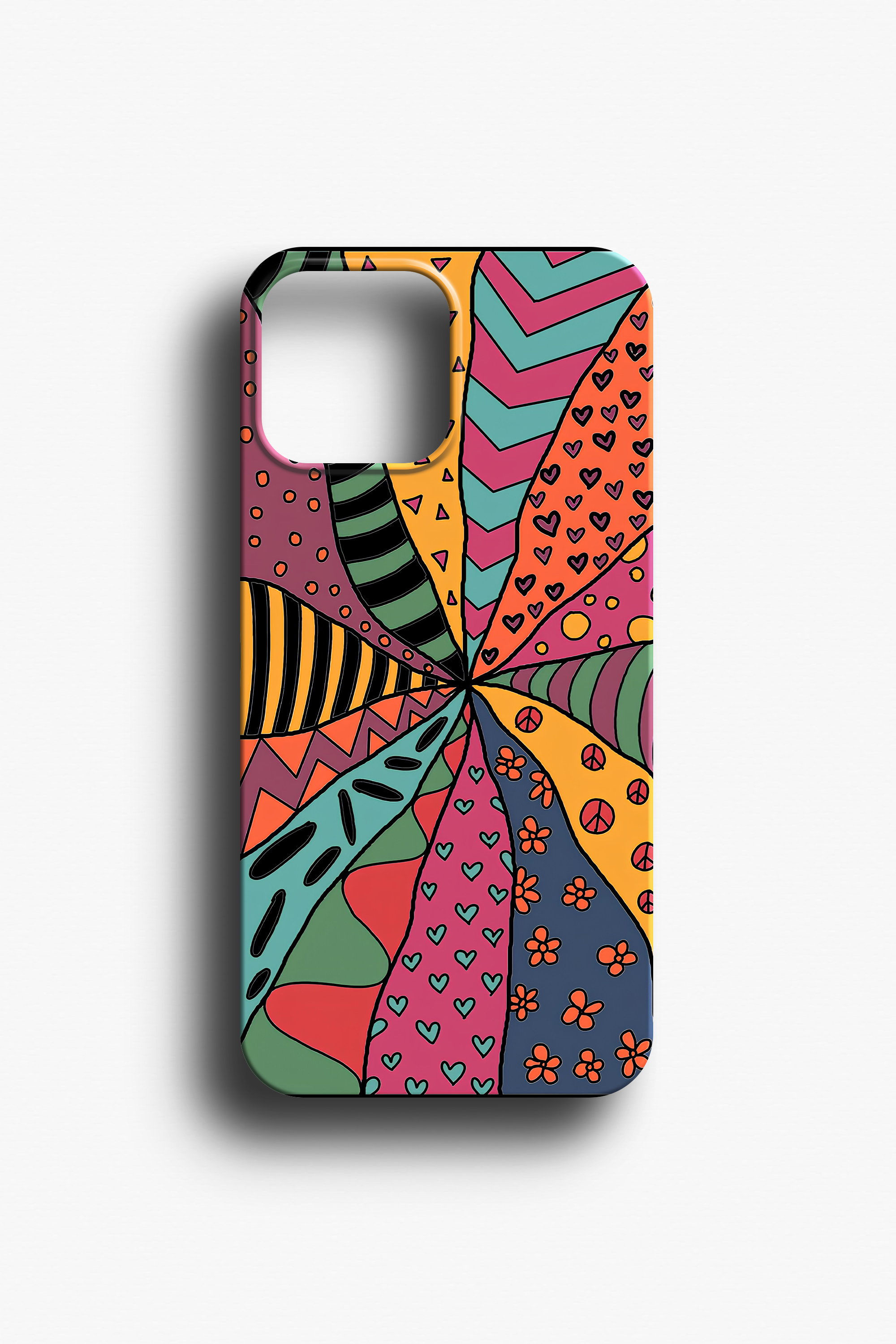 Renkli Geometrik Desenli Telefon Kılıfı