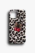 Leopar Desenli Kiraz Fiyonk Telefon Kılıfı